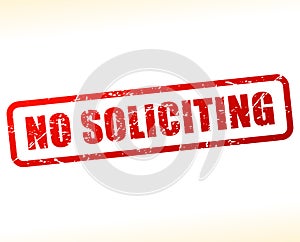 No soliciting red text stamp