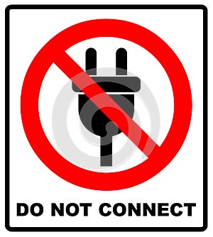 Illustration of a not allowed icon with a plug