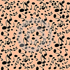 Illustration note. Background on a musical theme. Seamless pattern.