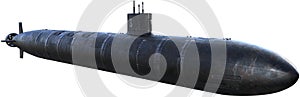Military Nuclear Submarine Ship, Isolated photo
