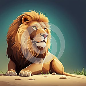 Illustration ofa a lion, created with generative AI technology