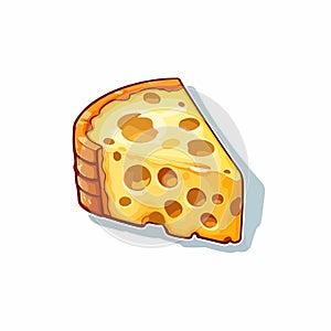 Illustration off good and tasty chesee cheese flat design vector