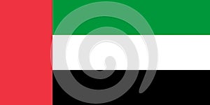 Illustration of the official flag of the United Arab Emirates