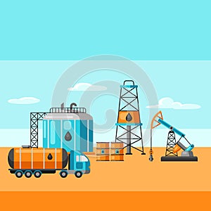 Illustration of oil production.