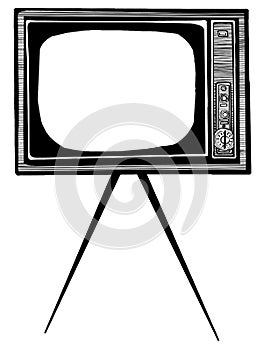Illustration of a old antik television