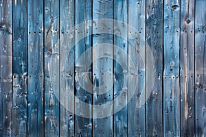 illustration of old blue wood wall texture background. Generative AI