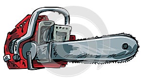 Illustration of old chainsaw