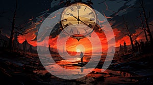 illustration, old hand pocket watch, time running out, Lost time, --ar 16:9 --stylize 750 --v 5.2, AI generate