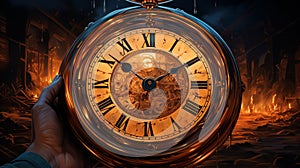 illustration, old hand pocket watch, time running out, Lost time, --ar 16:9 --stylize 750 --v 5.2, AI generate