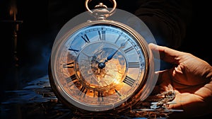 illustration, old hand pocket watch, time running out, Lost time, --ar 16:9 --stylize 750 --v 5.2, AI generate