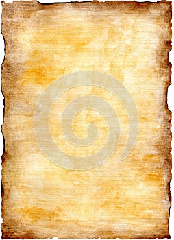 Illustration of an old parchment ruined by time