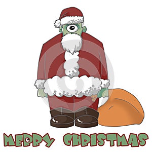 Illustration: The One Eyed Santa Comes to wish You Merry Christmas! Do you dare to receive his Gift?