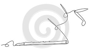 Illustration with one line pipe on a white background