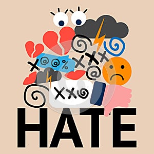 Illustration of online hate