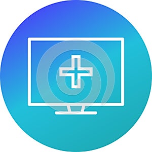 Illustration Online Medical Help Icon For Personal And Commercial Use.