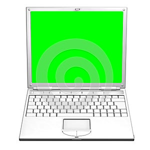 Illustration of an open laptop computer