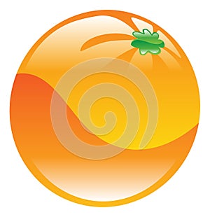 Illustration of orange fruit icon clipart