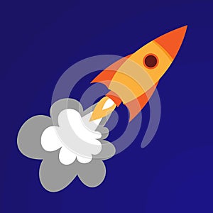 Illustration of orange rocket
