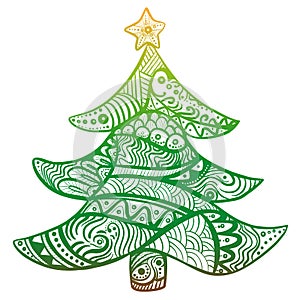 illustration of an ornamental christmas tree