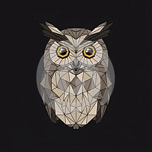 Illustration of an owl featuring a stylized design with angular