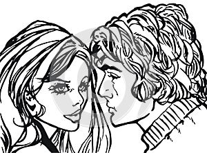 Illustration of a pair of lovers