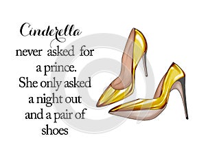 Illustration of a pair of Red stiletto shoes - Quote