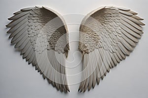 Illustration of a pair of white angel wings for mockup