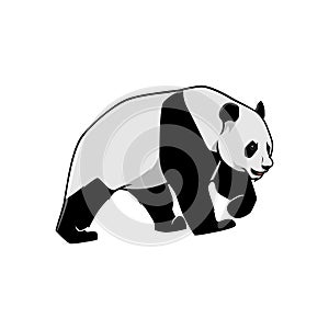 Illustration Of Panda Walking with Angry face.