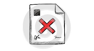 Illustration of a paper with a red \