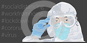 Illustration of Paramedic Wearing Complete Personal Protective Equipment