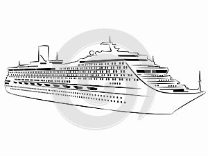 Illustration of passenger ship. vector drawing