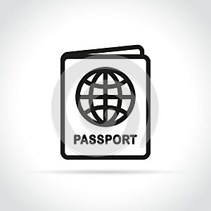Passport icon on white background