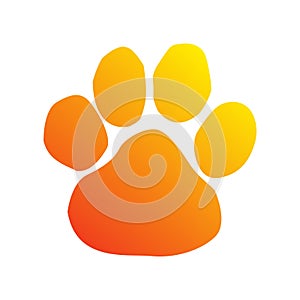 Illustration of paw icon on white background