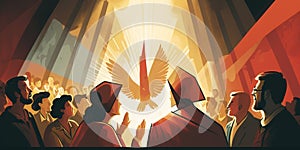 Illustration of Pentecost sunday holy spirit, Dove, Holy Spirit, and Flame for Pentecost