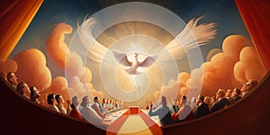 Illustration of Pentecost sunday holy spirit, Dove, Holy Spirit, and Flame for Pentecost