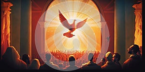 Illustration of Pentecost sunday holy spirit, Dove, Holy Spirit, and Flame for Pentecost