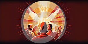 Illustration of Pentecost sunday holy spirit, Dove, Holy Spirit, and Flame for Pentecost