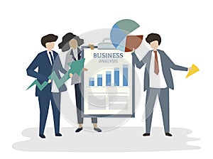 Illustration of people avatar business plan concept