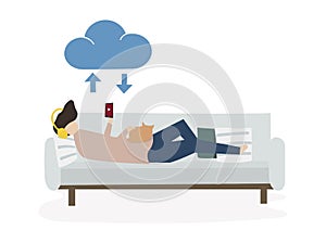 Illustration of people avatar cloud connection