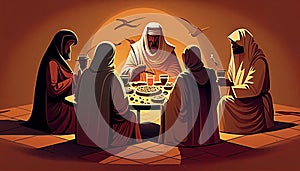 illustration of people breaking the fasting