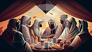 illustration of people breaking the fasting