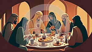 illustration of people breaking the fasting