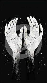 Illustration people hand abstract art design touch magic human background concept