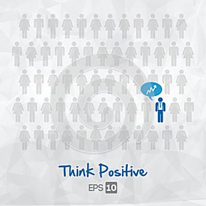 Illustration of people icons, think positive