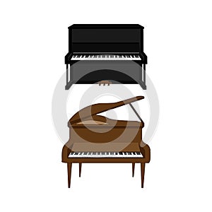 Illustration of piano musical instrument design