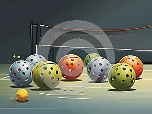 An illustration Pickleballs, it looks really nice.