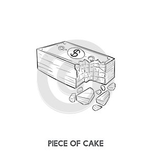 Illustration of a piece of cake idiom photo