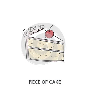 Illustration of a piece of cake idiom photo