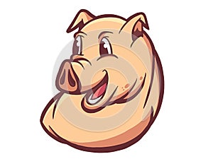 illustration on Pig chef logo mascot for pork grill bbq restaurant branding concept