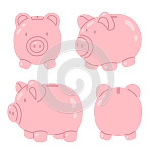 illustration piggybank set